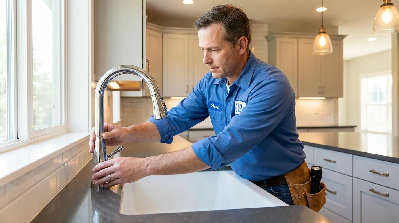 Kitchen faucet installation by Johns Plumbing LLC in Adams